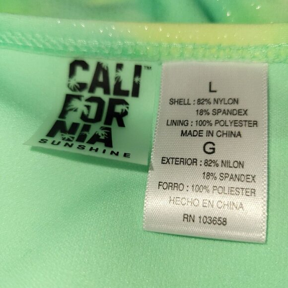 CALIFORNIA Waves Juniors High-Waist/Leg Tie-Dye Bikini Bottom. Size Large. - Picture 6 of 6